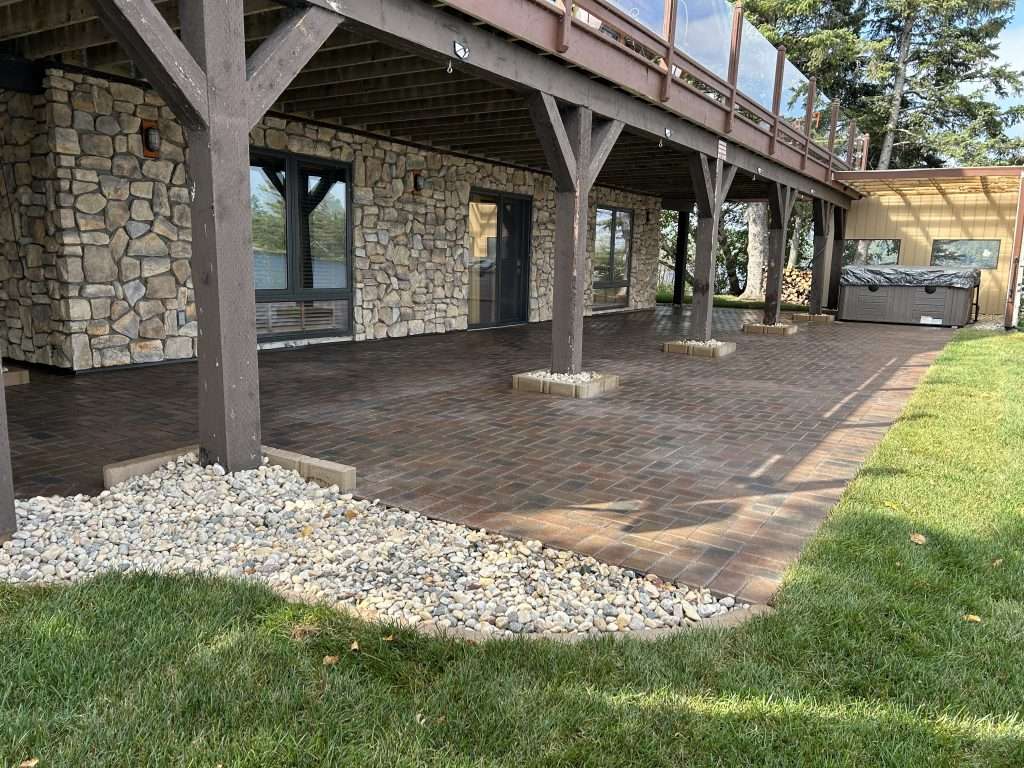 IMG_0695 Rock Bed, Brick Patio, And Brick Edging By Newly Laid Sod | Urban Yard